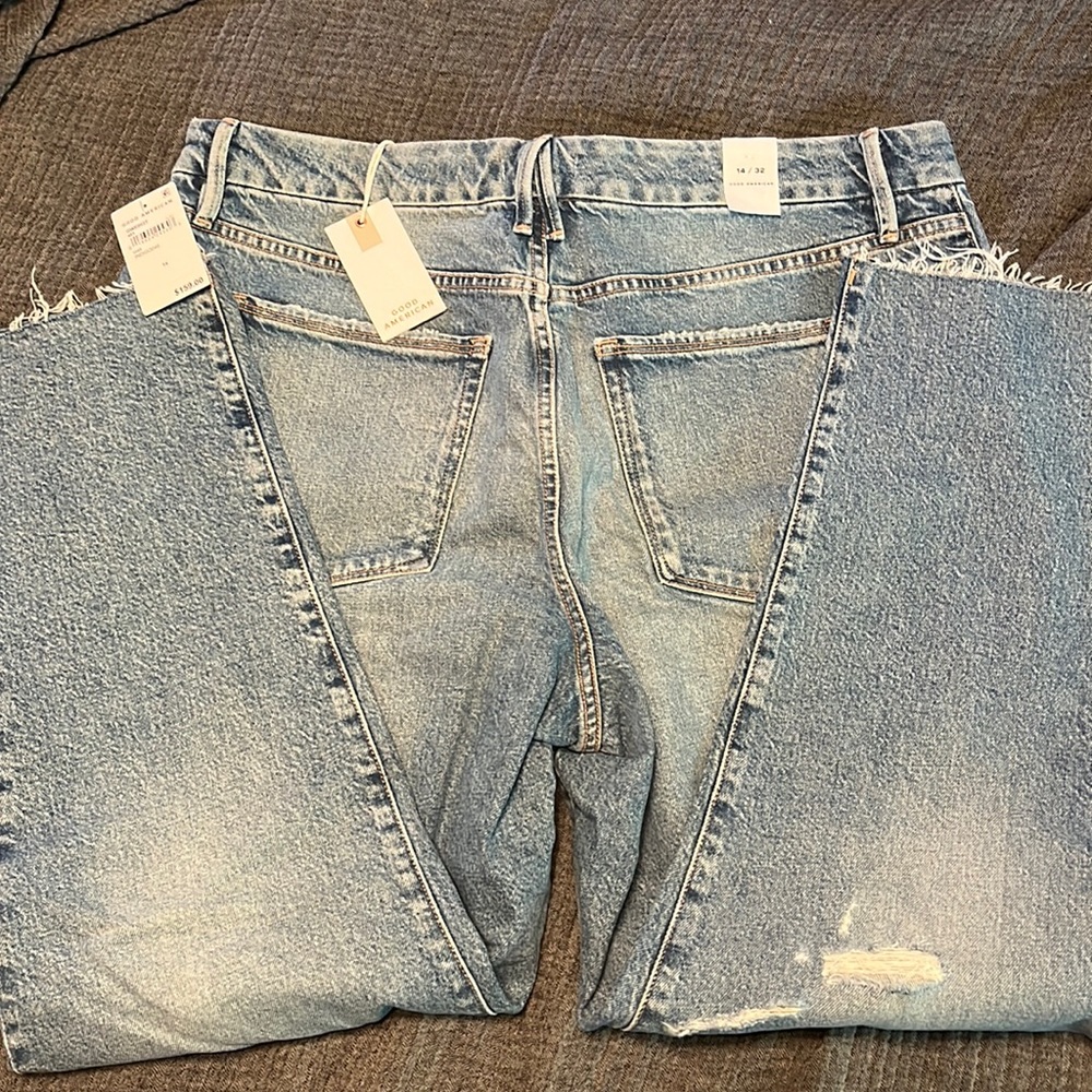 NWT good American the weekender Jean indigo
